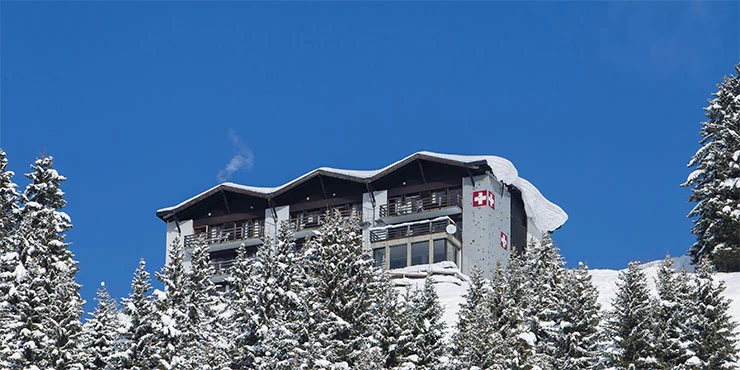 Ansicht des Sportclubs Chalet Onu im Skiurlaub in Champéry in der Schweiz