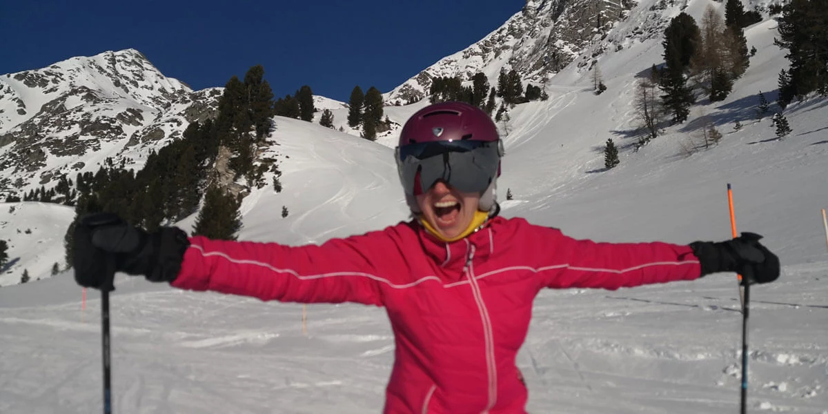 Begeisterung beim Skilaufen