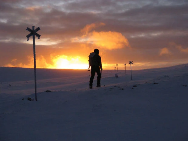 Unterwegs beim Sonnenaufgang
